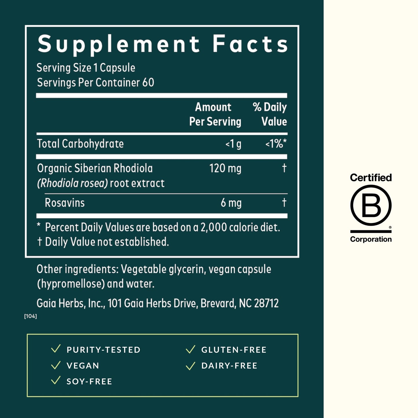 Gaia Herbs Rhodiola Rosea - Stress Support & Endurance | 60 Vegan Liquid Phyto-Capsules