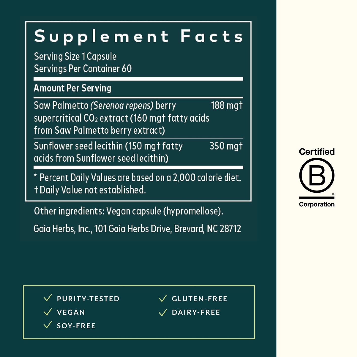 Gaia Herbs Saw Palmetto - Prostate Health Support for Men | 60 Vegan Liquid Phyto-Capsules (30-Day Supply)