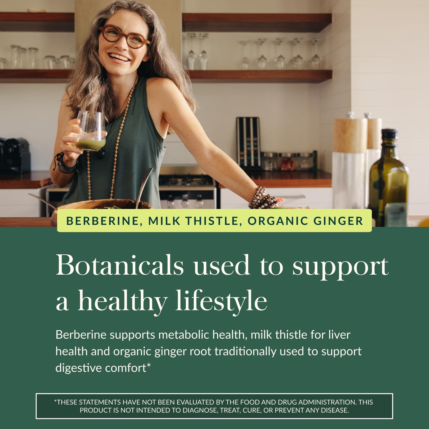 Gaia Herbs Berberine & Milk Thistle — Liver Support, Metabolism & Digestive Wellness | 60 Vegan Capsules