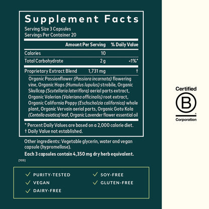 Gaia Herbs Sound Sleep – Natural Sleep Support with Valerian Root, Passionflower & More | 60 Vegan Capsules