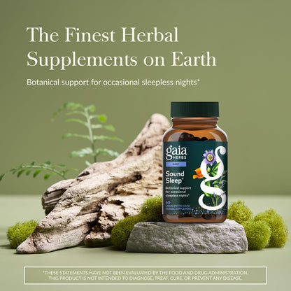 Gaia Herbs Sound Sleep – Herbal Sleep Support with Valerian & Passionflower | 120 Vegan Liquid Phytocapsules