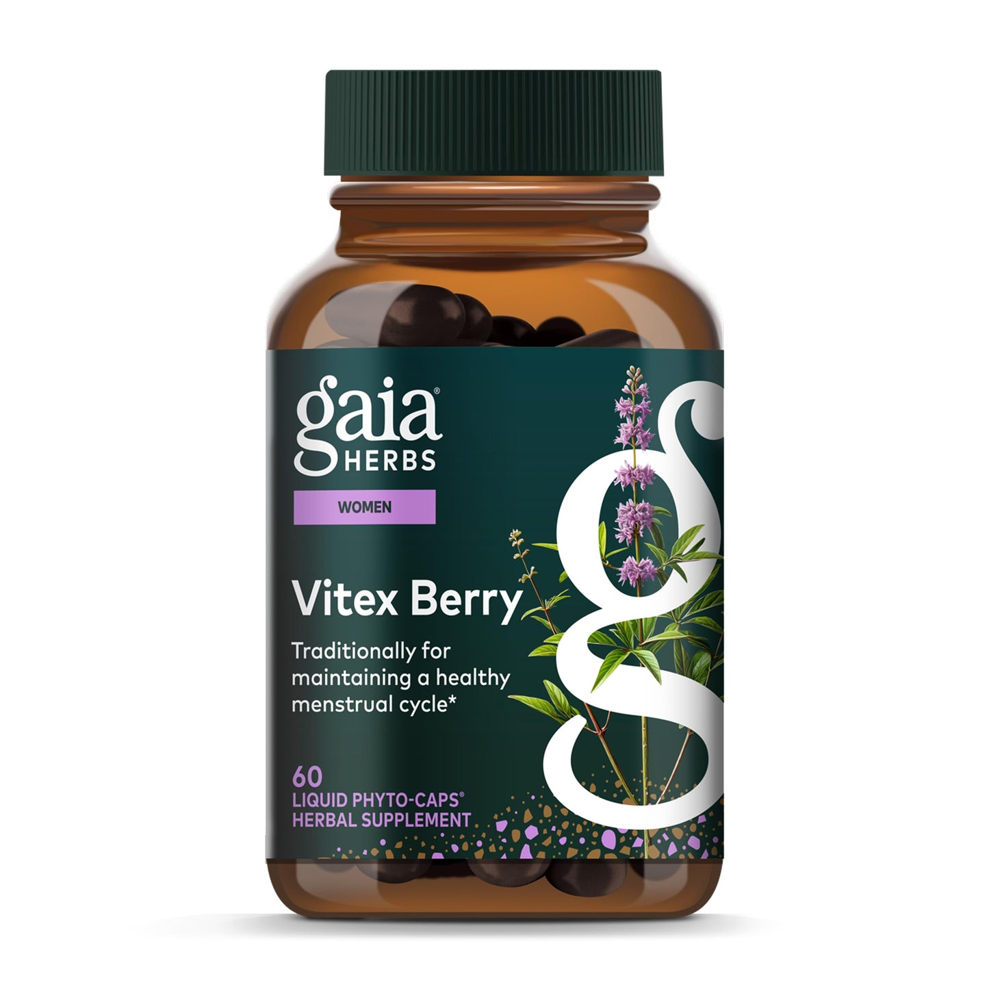 Gaia Herbs Vitex Berry - Traditionally Used for Hormone Balance & Menstrual Support | 60 Vegan Liquid Phytocapsules