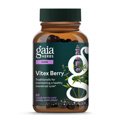 Gaia Herbs Vitex Berry - Traditionally Used for Hormone Balance & Menstrual Support | 60 Vegan Liquid Phytocapsules