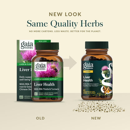 Gaia Herbs Liver Health - Liver Support with Milk Thistle, Turmeric, Schisandra & Licorice Root | 60 Vegan Liquid Phyto-Capsules (30-Day Supply)