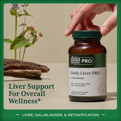 Gaia Herbs Pro Daily Liver Pro – Natural Liver Support with Milk Thistle, Turmeric, Licorice Root | Vegan, Organic & Gluten-Free | 120 Liquid Phyto-Caps (60 Servings)
