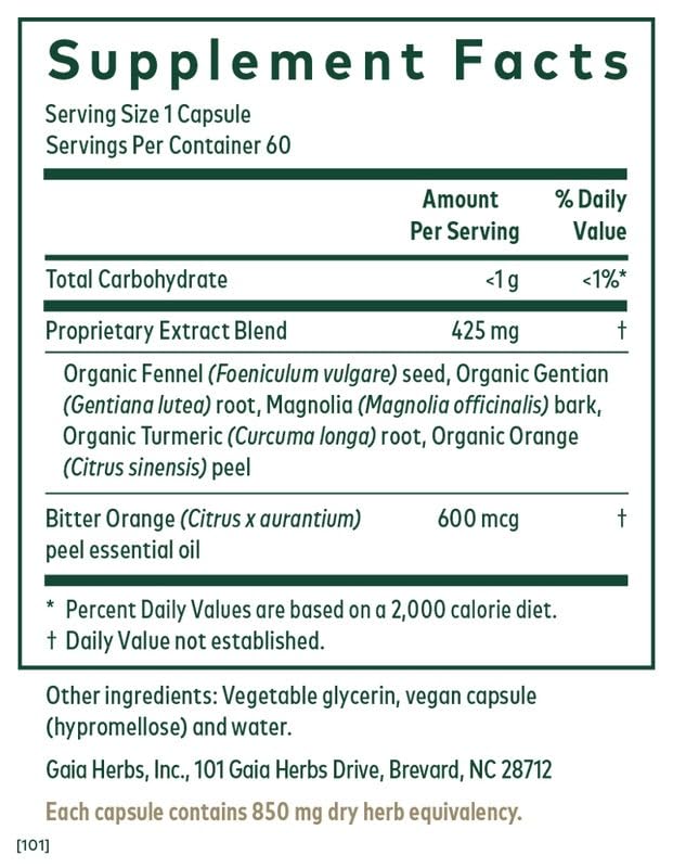 GAIA HERBS PRO MMC Restore – Digestive Health Support for Upper Gastric Motility (60 Servings)