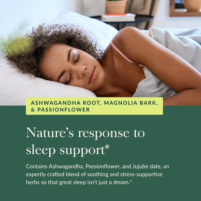Gaia Herbs SleepThru – Sleep Support with Ashwagandha, Magnolia Bark, Passionflower & Jujube Date | 120 Vegan Liquid Phyto-Caps (60 Servings)