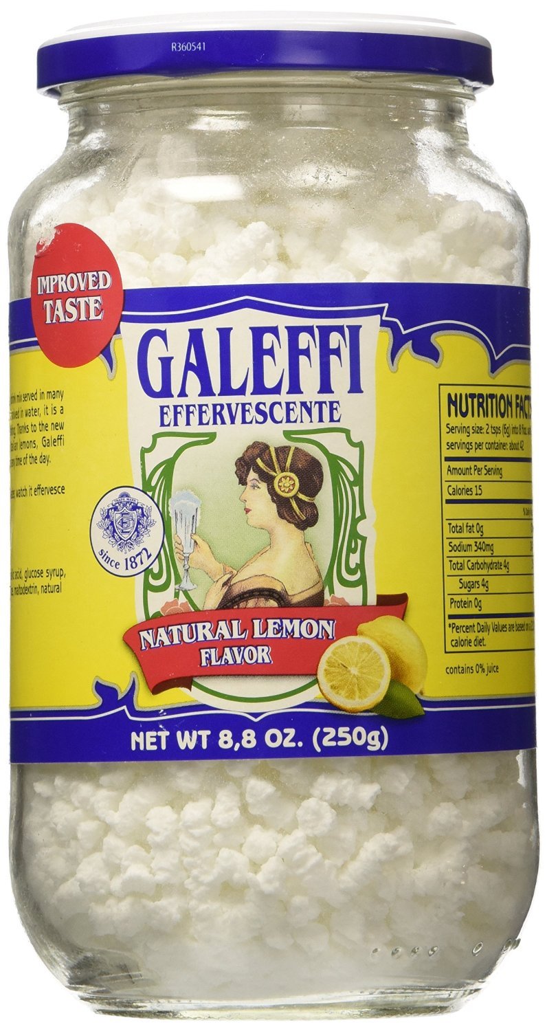 Galeffi Effervescent Antacid – Natural Lemon Flavor, 8.8 oz (250 g) – Fast-Acting After-Meal Fizz