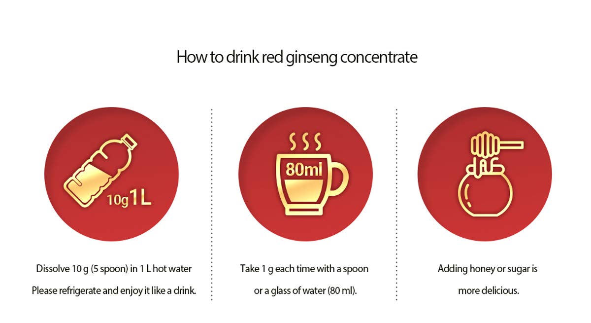 Gangwoninsam Korean Red Ginseng Extract Gold 240g (8.46 fl oz) – 100% Pure 6-Year-Old Korean Red Ginseng Root Extract