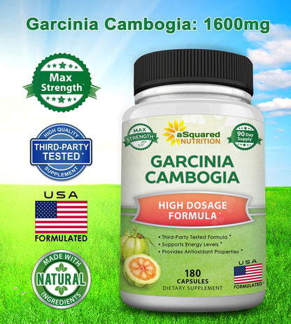 aSquared Garcinia Cambogia 1600mg – 180 Capsules | Ultra HCA