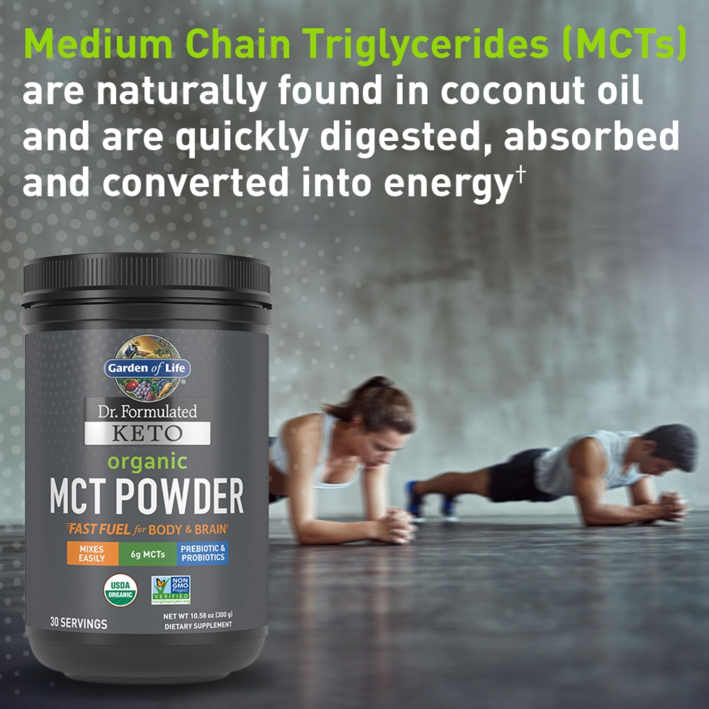 Garden of Life Dr Formulated Keto Organic MCT Powder - 6g MCTs, Probiotics