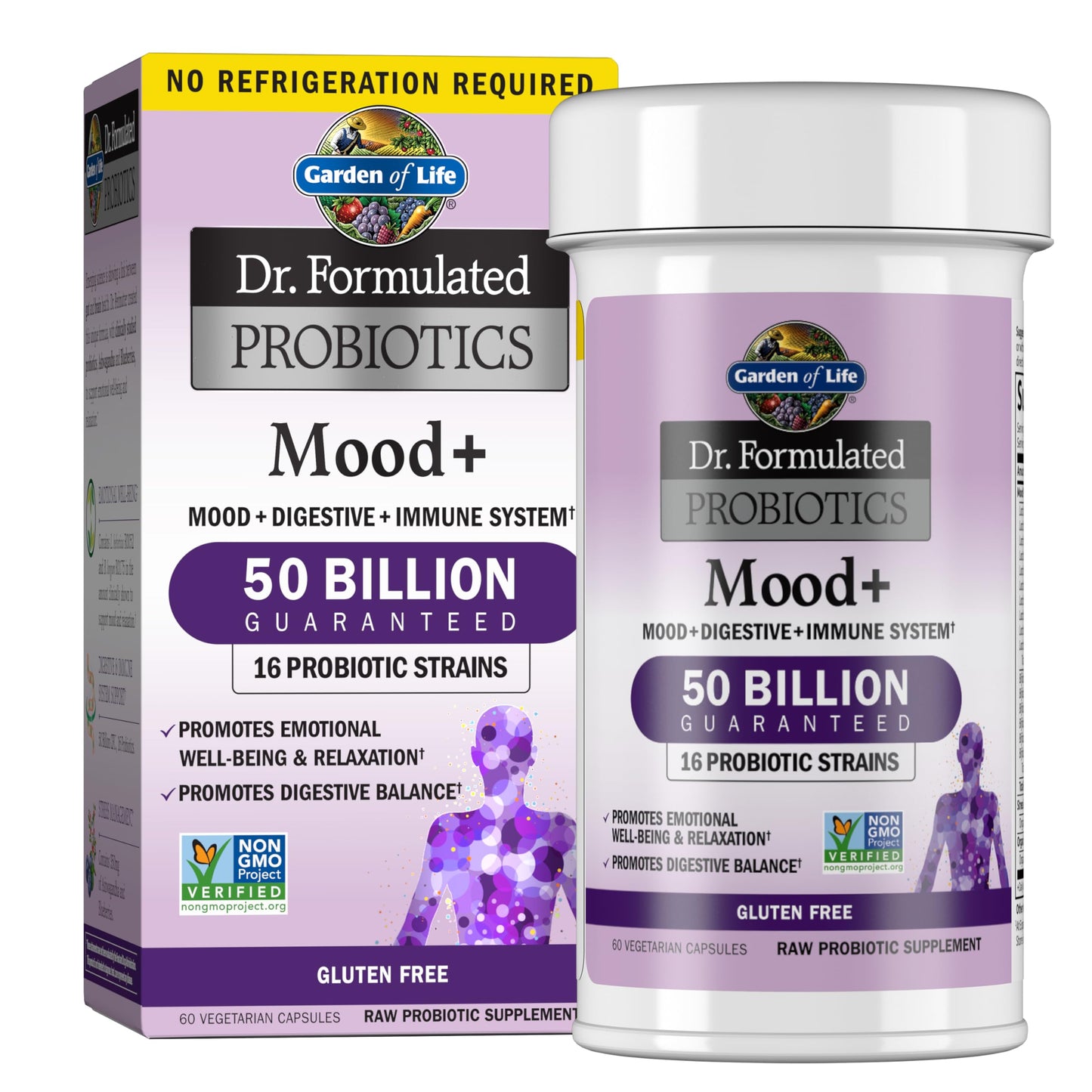 Garden of Life Mood+ Probiotics – Dr Formulated Mood Support with Ashwagandha, 60 Veggie Caps