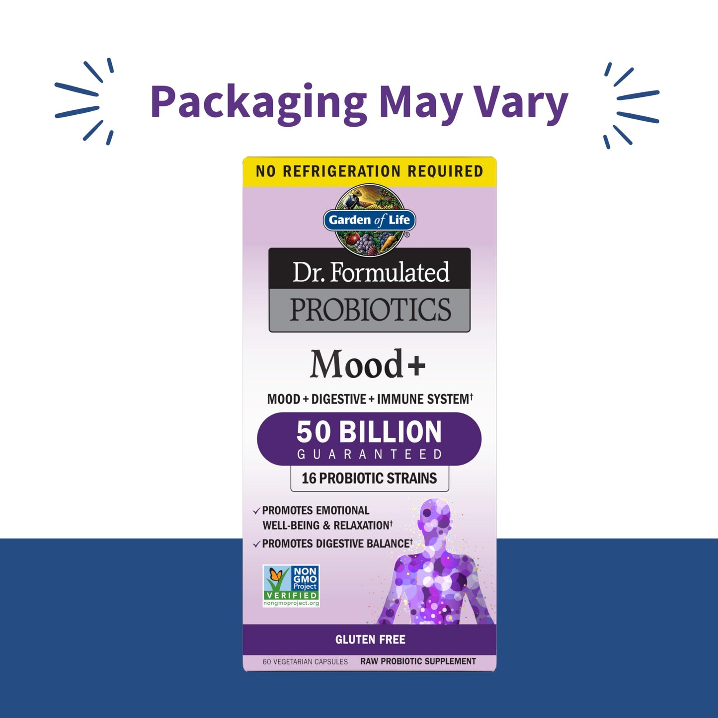 Garden of Life Mood+ Probiotics – Dr Formulated Mood Support with Ashwagandha, 60 Veggie Caps