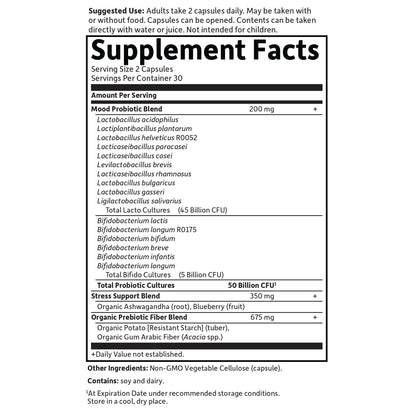 Garden of Life Mood+ Probiotics – Dr Formulated Mood Support with Ashwagandha, 60 Veggie Caps