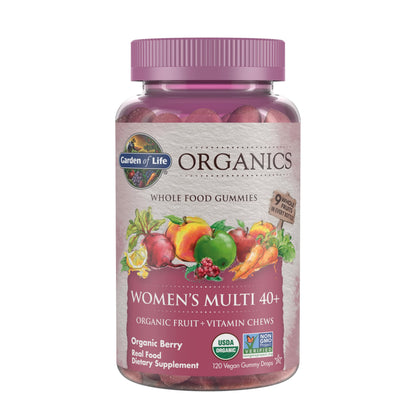 Garden of Life Organics Women 40+ Gummies – Organic Berry | Non-GMO, Vegan | 120 Real Fruit Gummies