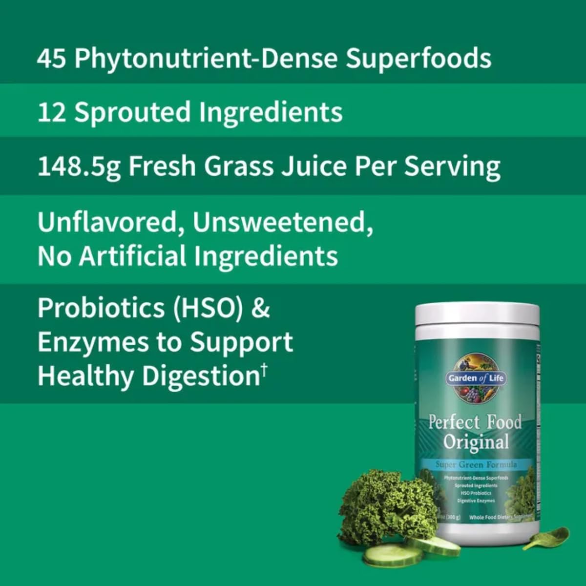 Garden Of Life Perfect Food Powder Super Green - 10.58 oz