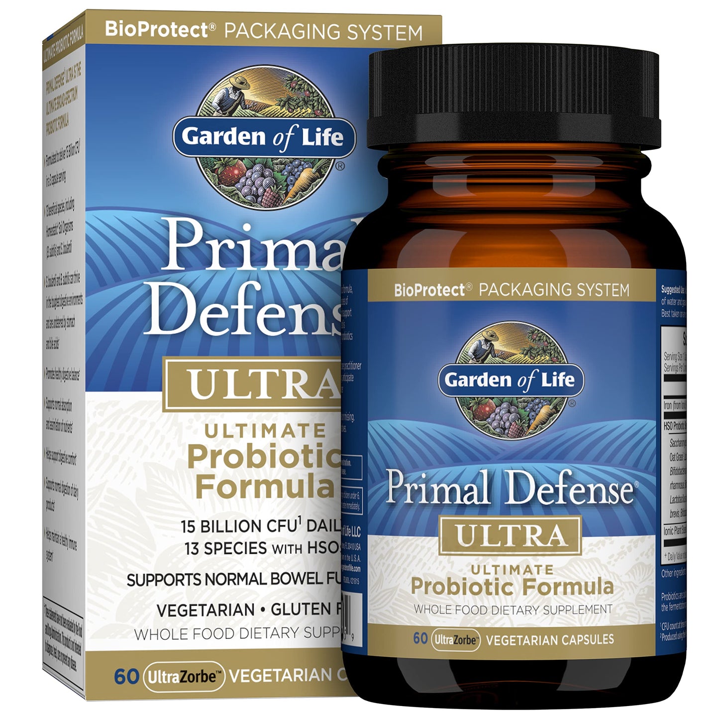 Garden of Life Primal Defense Ultra Probiotics – 15B CFU, 13 Strains, HSO, Vegetarian, 60 Capsules