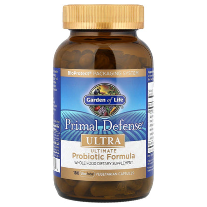 Garden of Life Primal Defense Ultra Probiotics – 15B CFU, 13 Strains, 180 Capsules | Vegetarian & Gluten Free