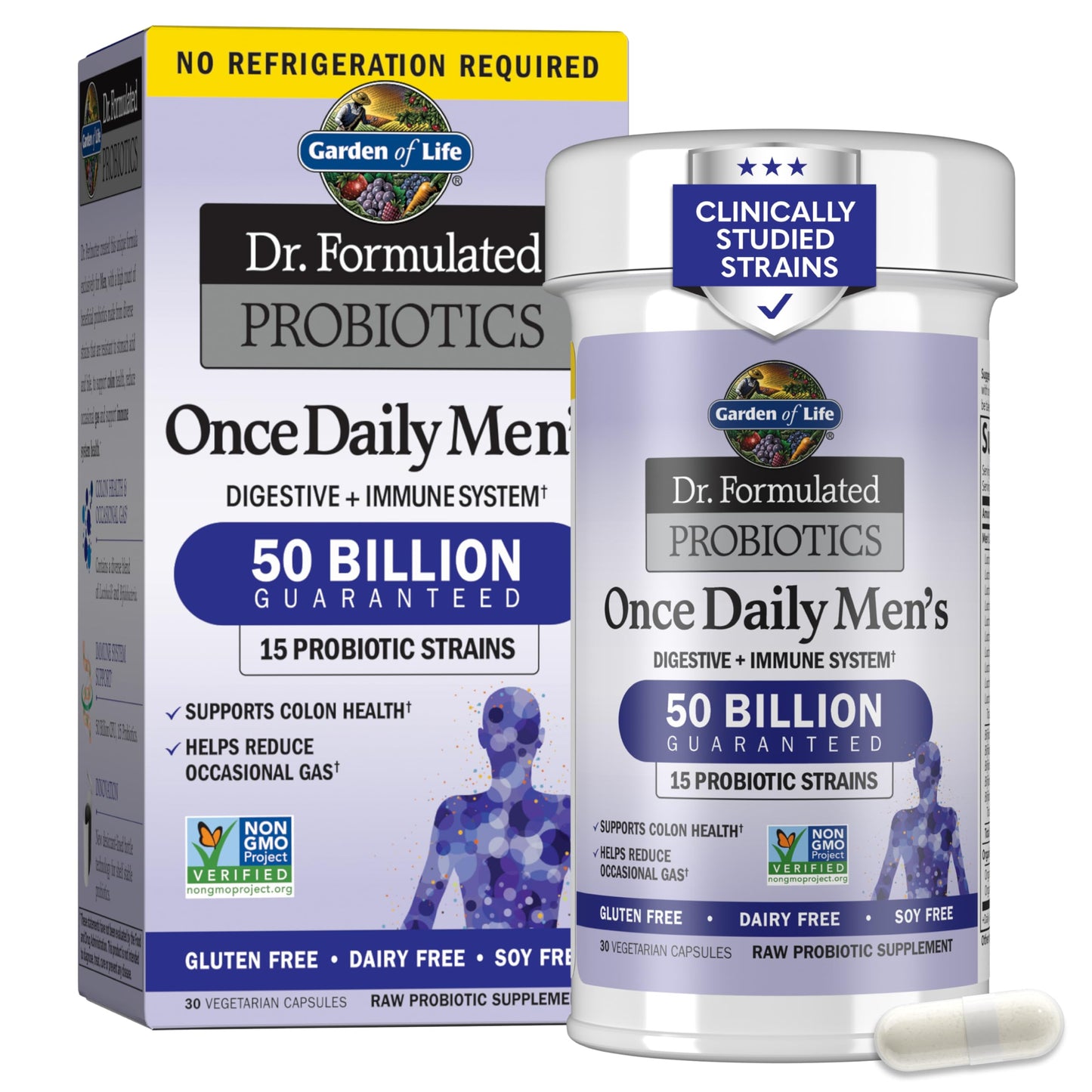Garden of Life Probiotics for Men - 50B CFU, 15 Strains, 30 Capsules