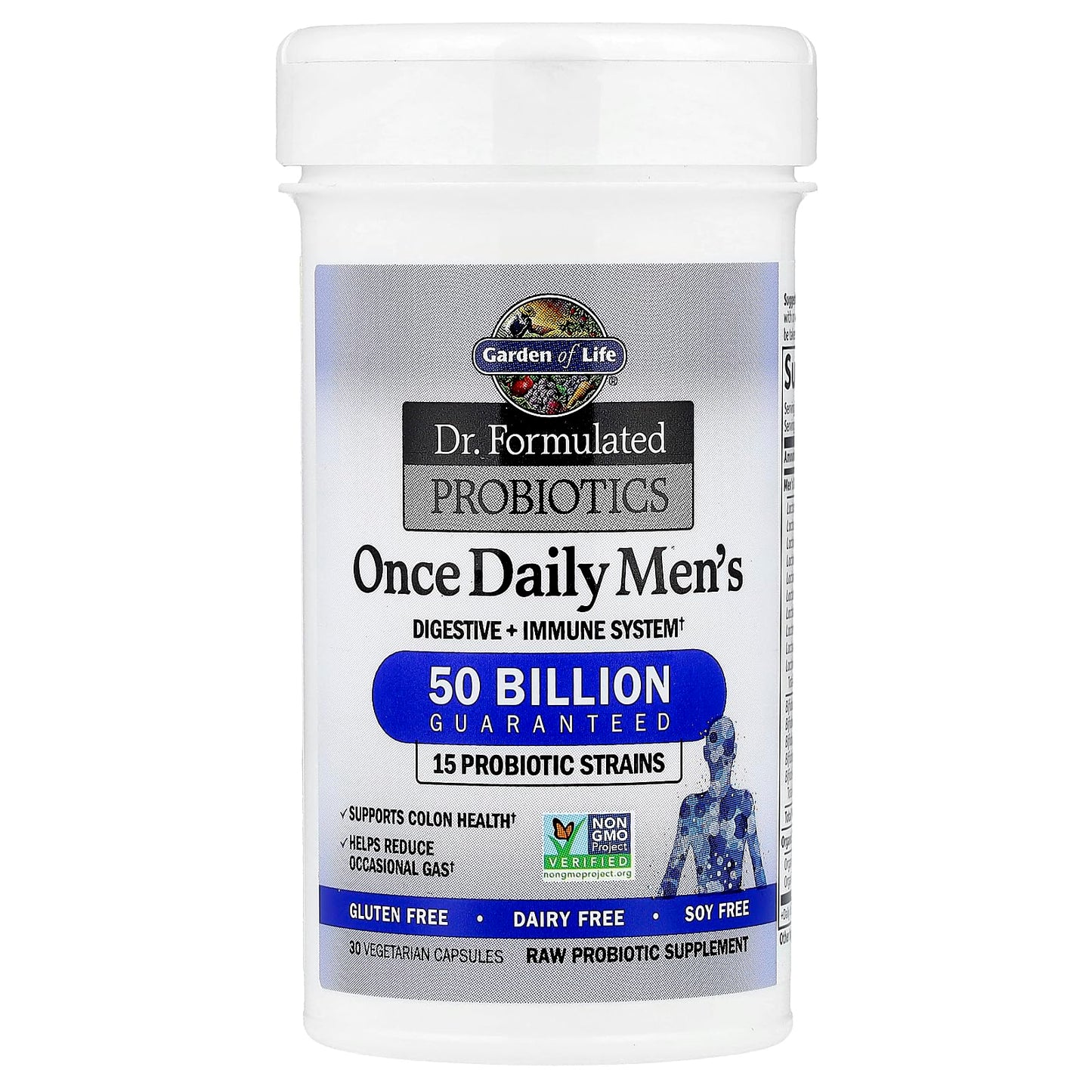 Garden of Life Probiotics for Men - 50B CFU, 15 Strains, 30 Capsules