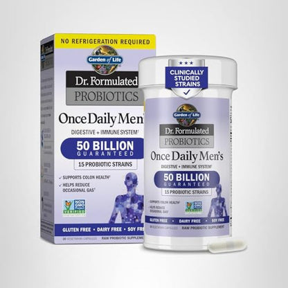 Garden of Life Probiotics for Men - 50B CFU, 15 Strains, 30 Capsules