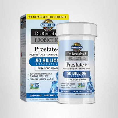 Garden of Life Prostate+ Probiotics – Prostate Health & Digestive Support | 60 Veg Capsules