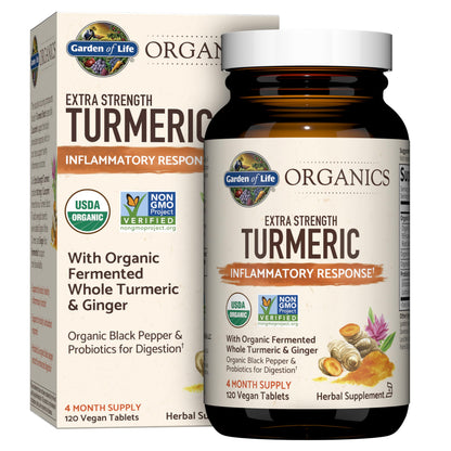 Garden of Life Organic Turmeric Extra Strength 100mg Curcumin – 120 Tablets
