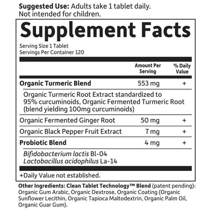 Garden of Life Organic Turmeric Extra Strength 100mg Curcumin – 120 Tablets