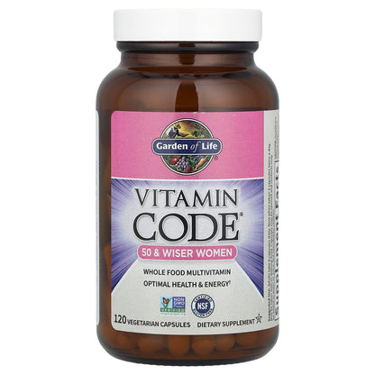 Garden of Life Vitamin Code 50 & Wiser Women Multivitamin – 120 Capsules