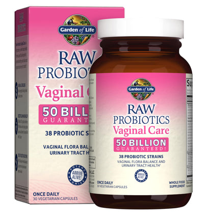 Garden of Life Raw Probiotics: Women's Vaginal Care with Acidophilus – Yeast Balance, Urinary Tract Health, Gluten Free, 30 Vegetarian Capsules