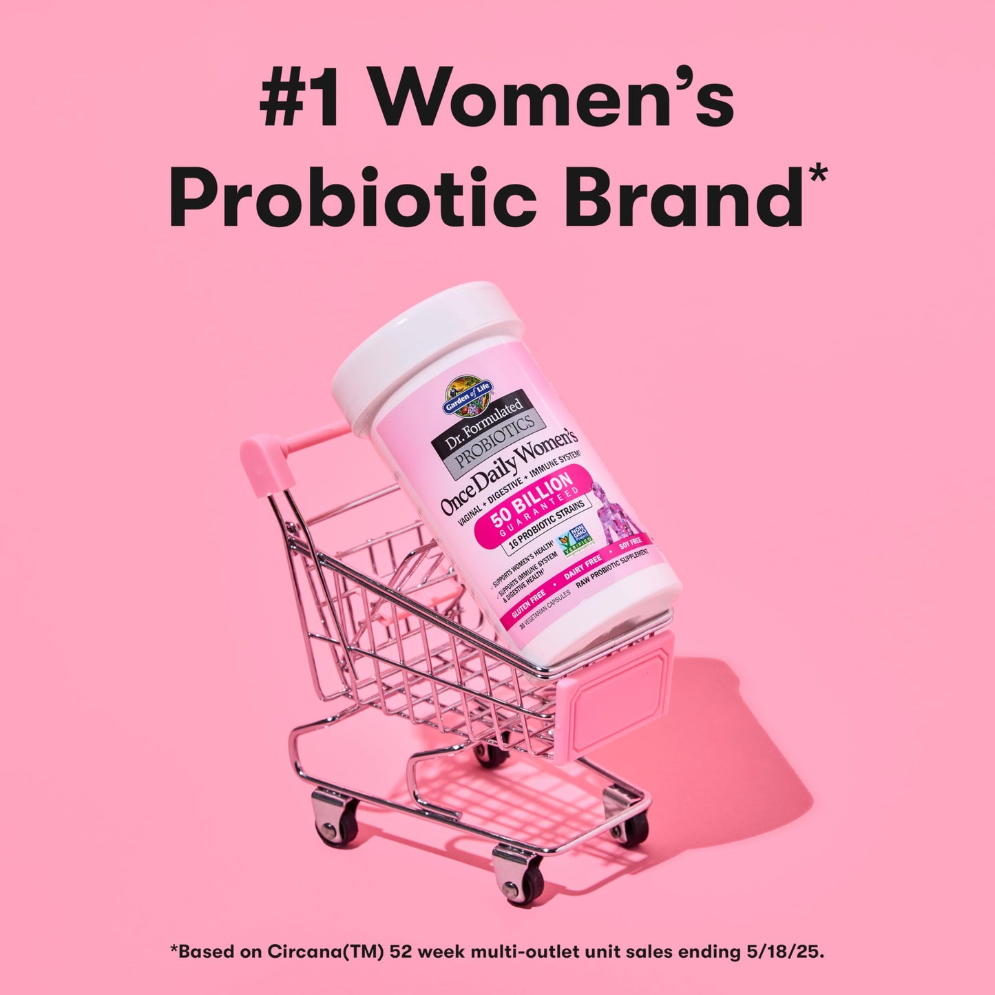 Garden of Life Once Daily Probiotics for Women – 50B CFU, 16 Strains, Dairy Free