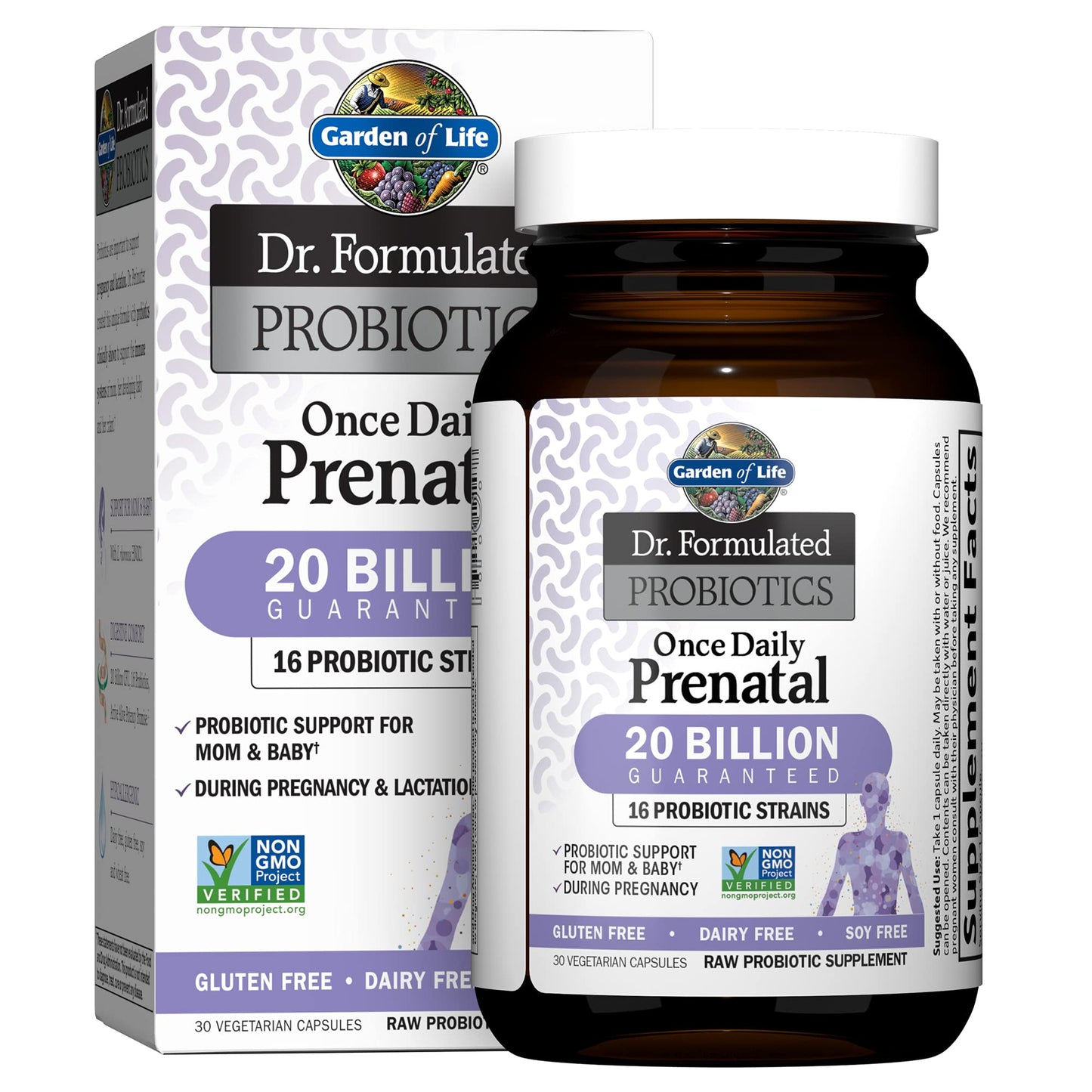 Garden of Life Dr. Formulated Probiotics Once Daily Prenatal – 20B CFU, 16 Strains, 30 Count