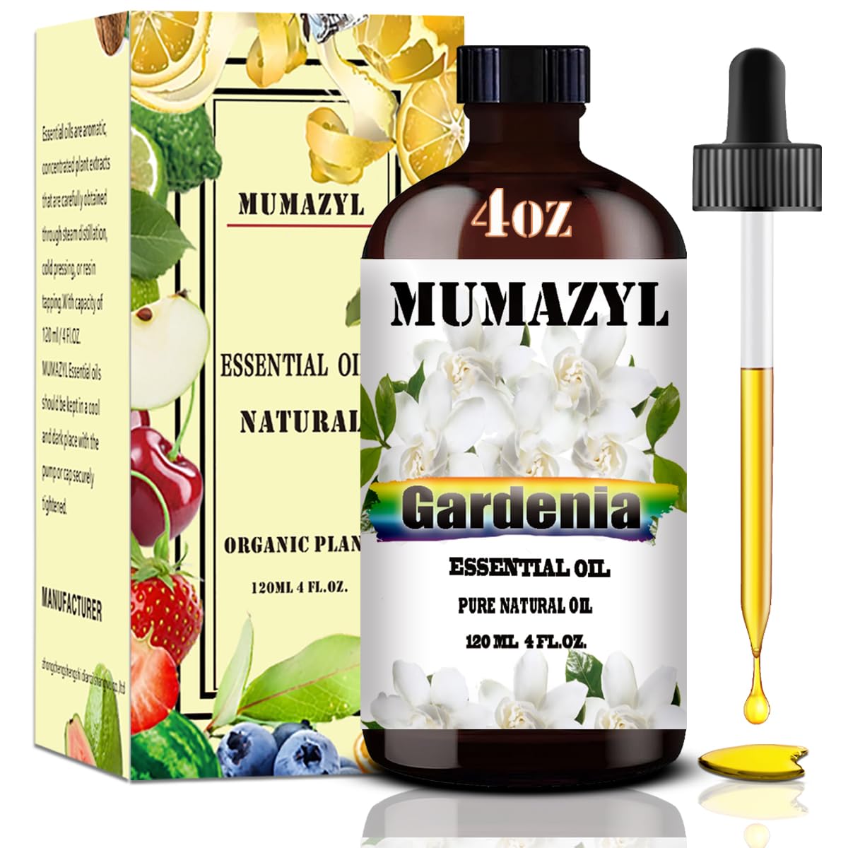 Gardenia Essential Oil 4 Fl Oz (120 ml) for Diffuser, DIY Crafts | MUMAZYL