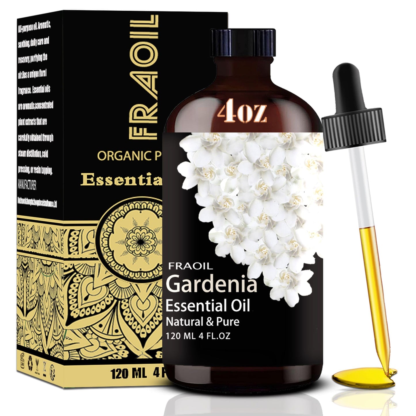 Gardenia Essential Oil 4 oz (120 ml) for Diffuser & DIY - FRAOIL