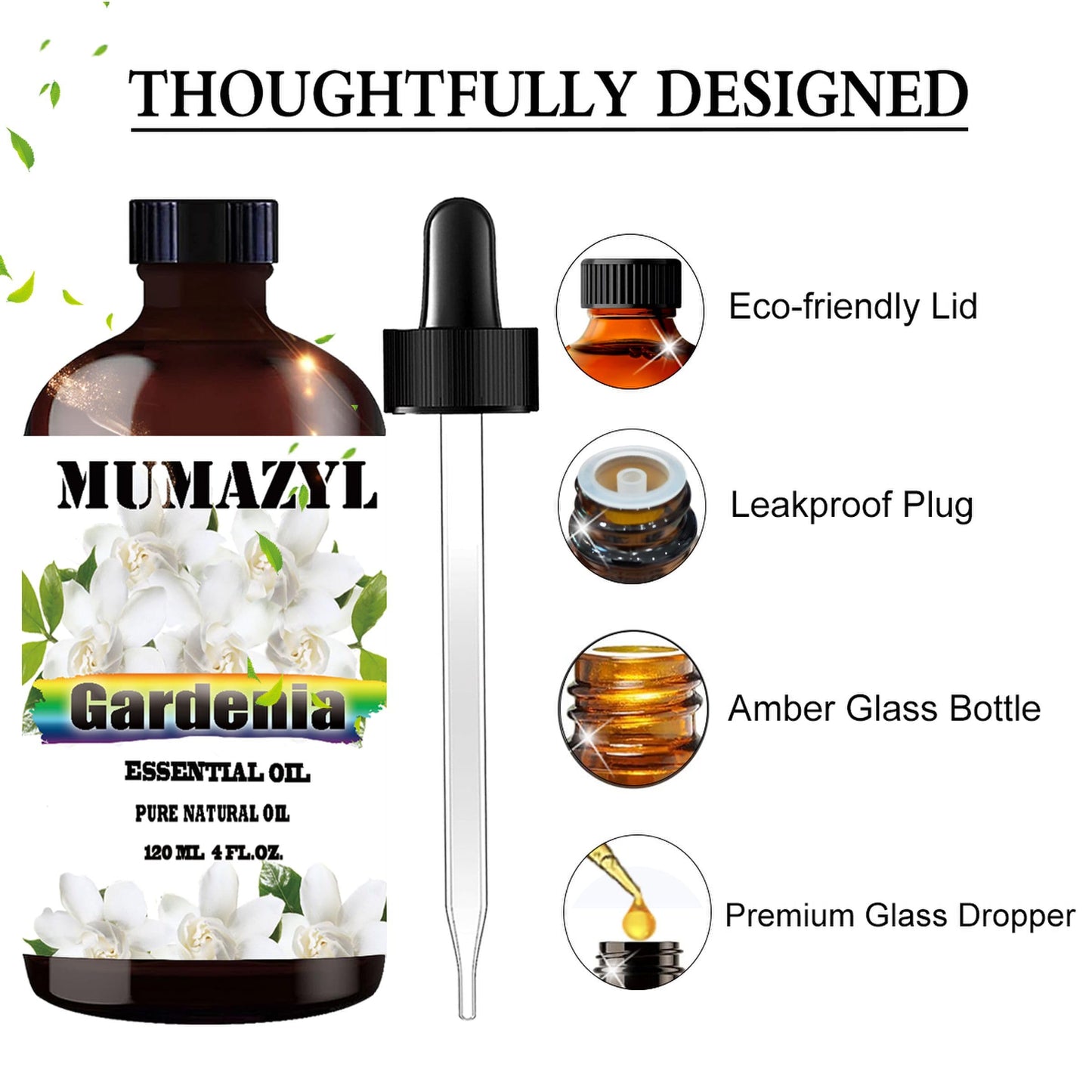 Gardenia Essential Oil 4 Fl Oz (120 ml) for Diffuser, DIY Crafts | MUMAZYL