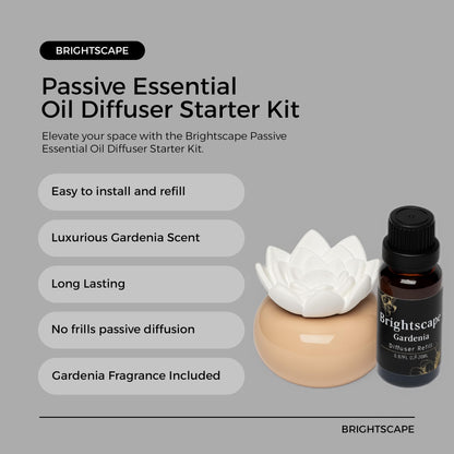 Brightscape ScentFlow Passive Aroma Diffuser Starter Kit – Gardenia Oil