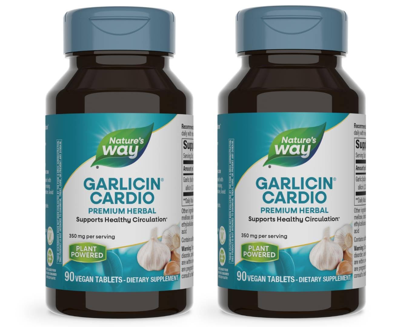 Nature’s Way Garlicin Cardio – Premium Herbal Circulation Support (350 mg, 90 Tablets)