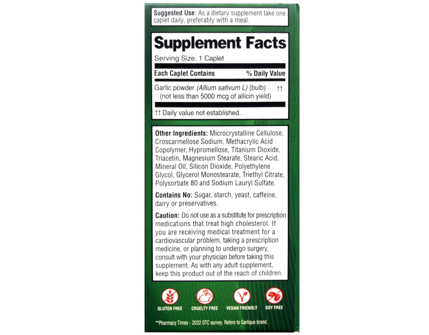 Garlique - 60 Tablets | Odor-Free Garlic for Cardiovascular Support