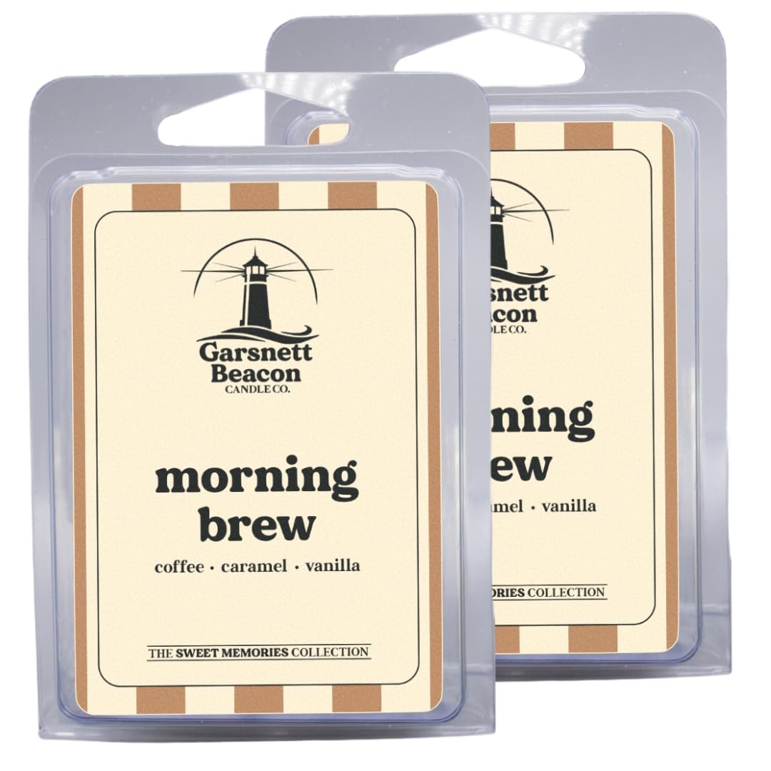 Morning Brew Wax Melts by Garsnett Beacon Candle Co. – Coffee, Vanilla & Cream Soy Cubes (2-Pack)
