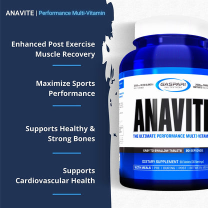 Gaspari Nutrition Anavite – Sports Multi-Vitamin with Amino Acids, Beta-Alanine & L-Carnitine (180 Tablets)