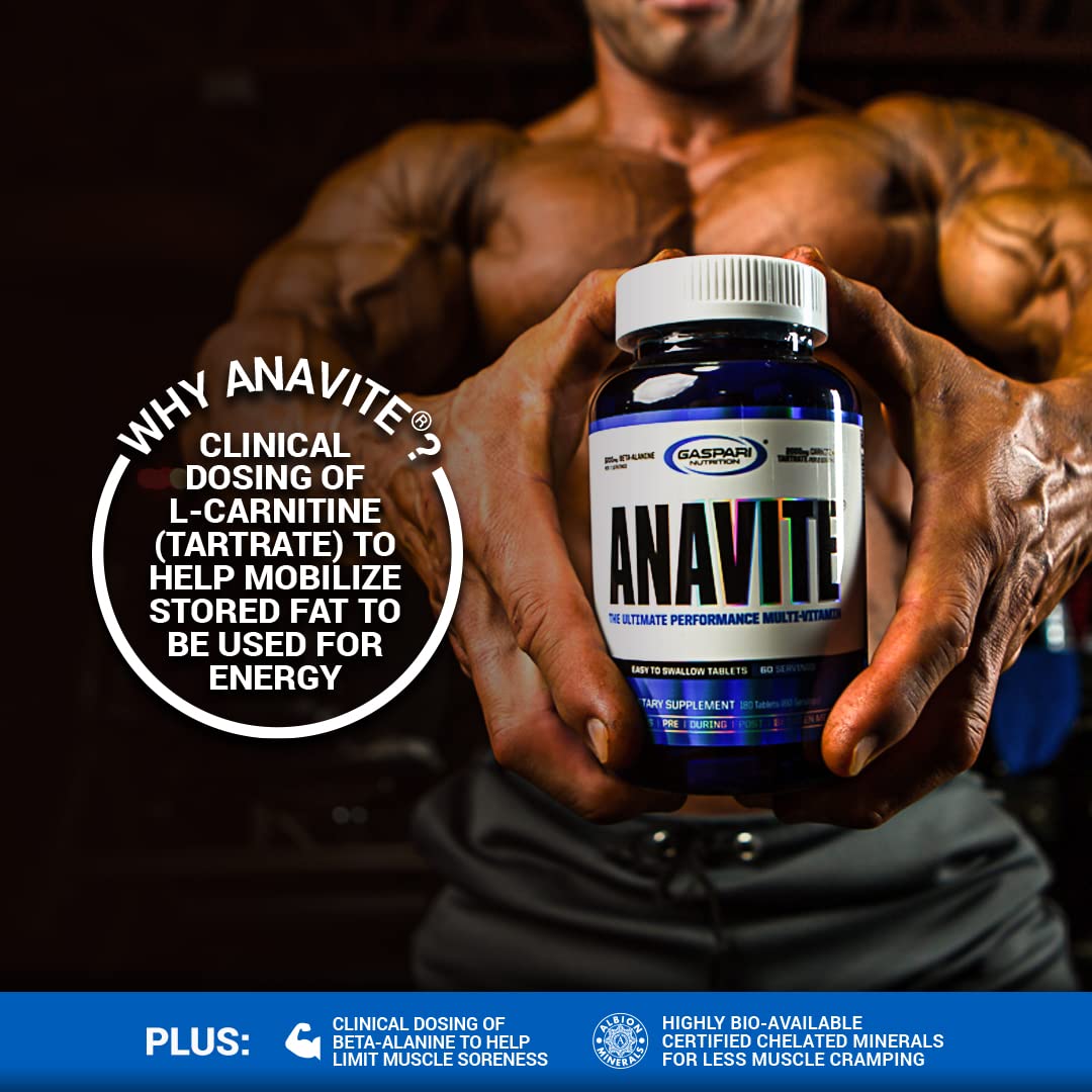 Gaspari Nutrition Anavite – Sports Multi-Vitamin with Amino Acids, Beta-Alanine & L-Carnitine (180 Tablets)