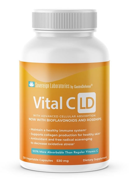GastroDefense Vital C-LD: Enhanced Liposomal Vitamin C 530mg | 120 Capsules