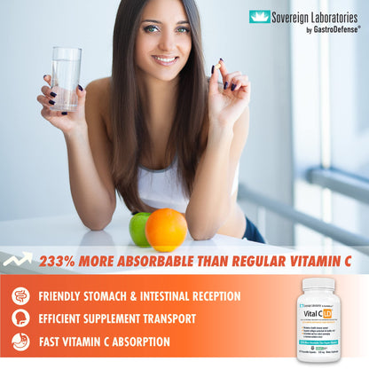 GastroDefense Vital C-LD: Enhanced Liposomal Vitamin C 530mg | 120 Capsules