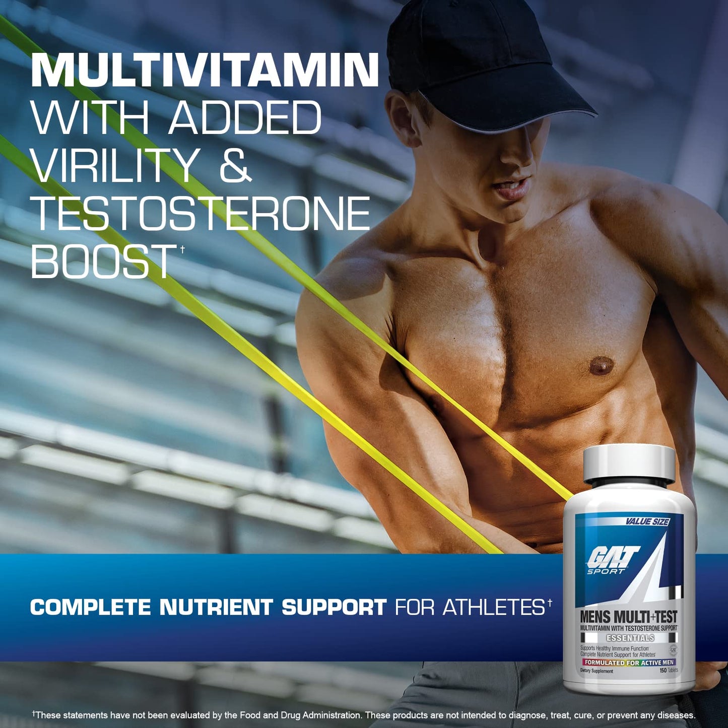 GAT SPORT Men's Multi + Test | Premium Multivitamin Tablets 150 Count