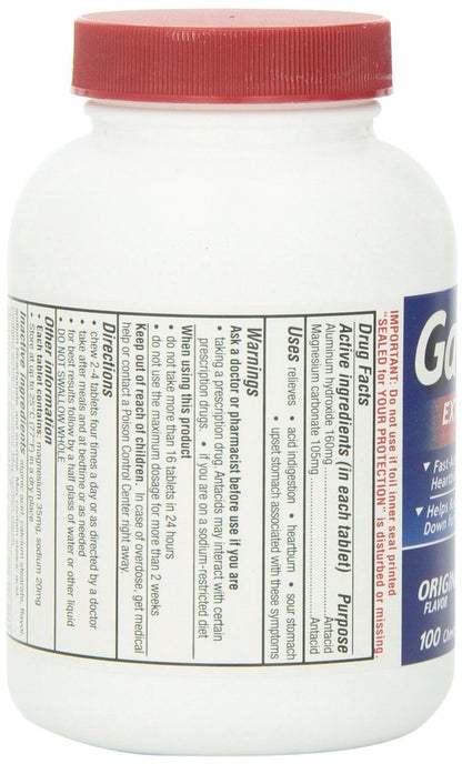 Gaviscon Extra Strength Chewable Antacid Tablets - Original Flavor, 3x100 Count