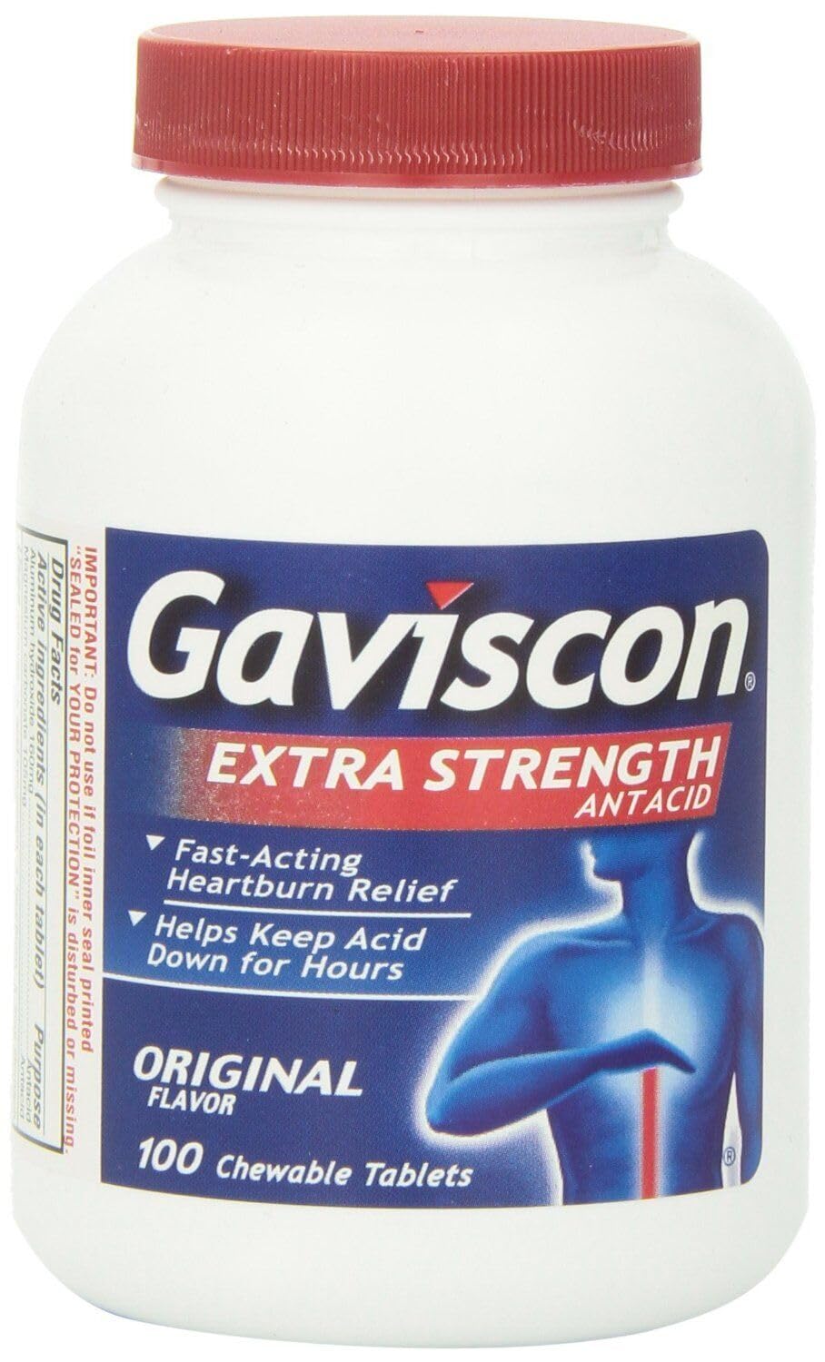 Gaviscon Extra Strength Chewable Antacid Tablets - Original Flavor, 3x100 Count