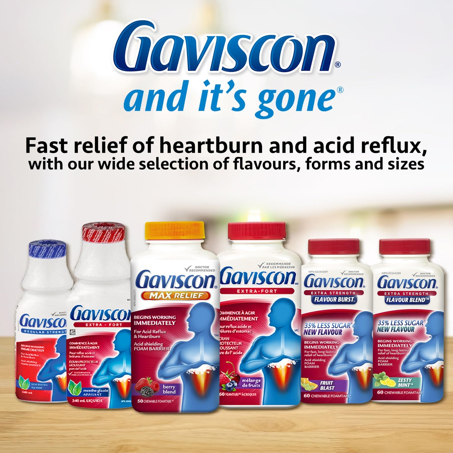 Gaviscon Extra Strength Fruit Antacid Tablets – 60 Count | Fast Heartburn Relief