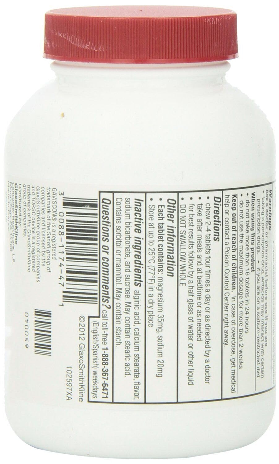 Gaviscon Extra Strength Chewable Antacid Tablets - Original Flavor, 3x100 Count