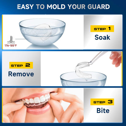 GBN Mouth Guard for Grinding Teeth at Night – Custom Fit Night Guard (2 Sizes) + 12 Cleaning Tablets