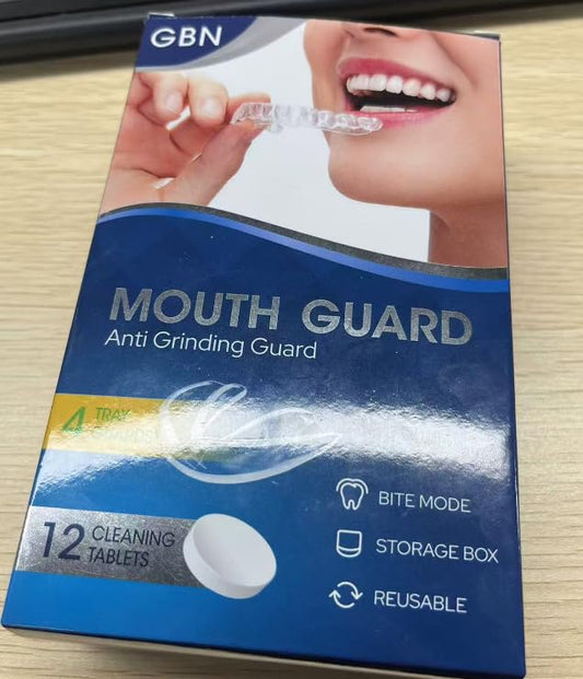 GBN Night Guard for Clenching – Bruxism Mouth Guard | 12 Cleaning Tablets | 2 Sizes